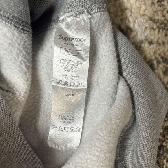 Supreme Box Logo Hoodie Gray Men's Large Heather Gray Long Sleeve Pullover - Picture 9 of 10